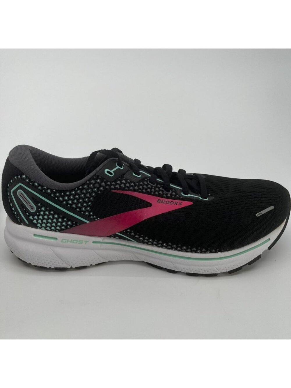Brooks Ghost 14 Women Size 11.5D Black Pink White Athletic Running Shoes Sneaker - Picture 1 of 9